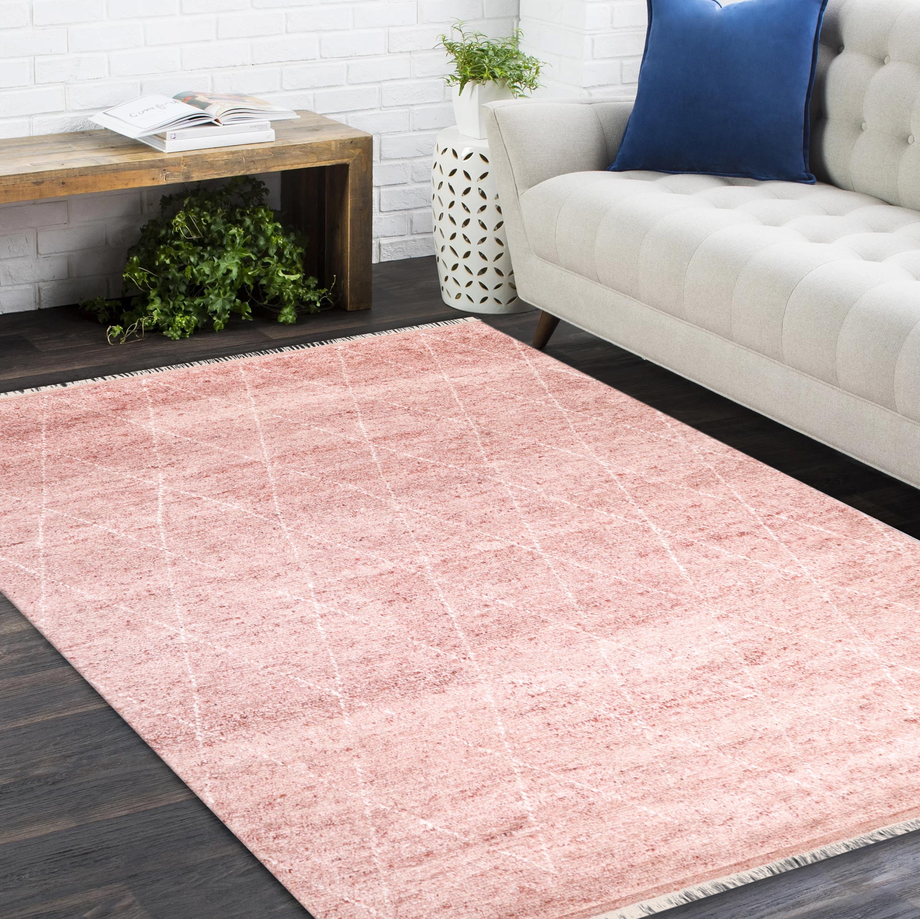 Bohemian Moroccan Hand Made Red Area Rug 9' 0