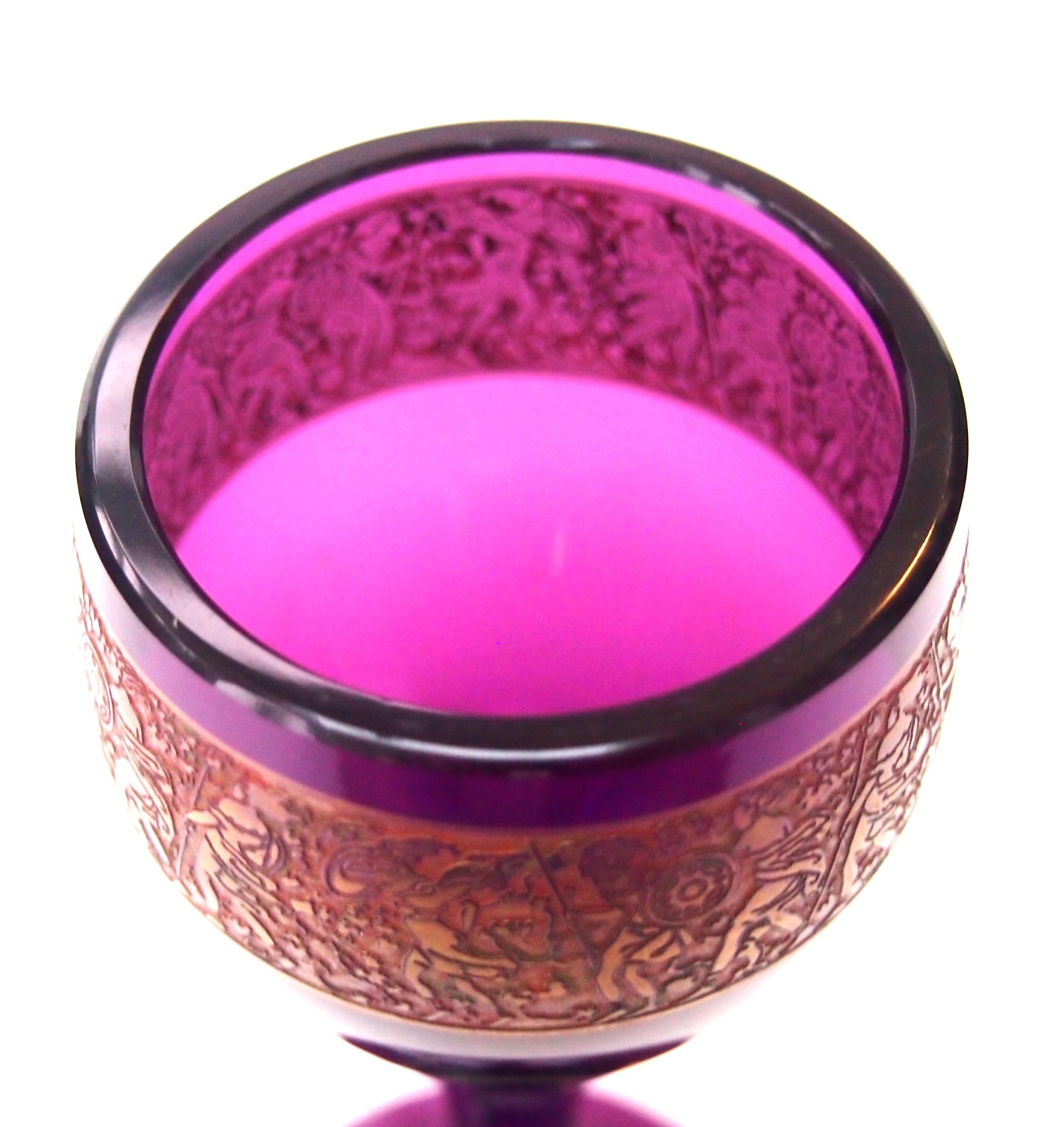 Vase Art Déco bohème Moser en verre violet ornemental, 1920 Bon état - En vente à Worcester Park, GB