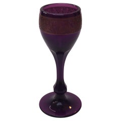 Bohemian Moser Art Deco Oroplastic Purple Glass Vase, 1920