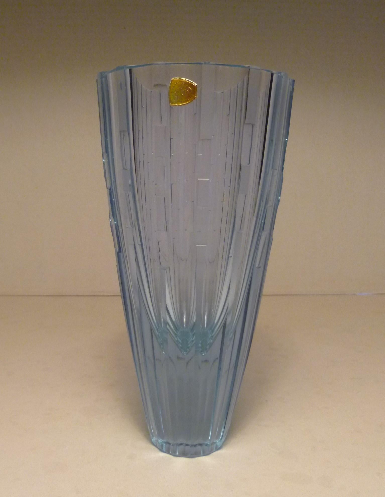 Bohemian Neodymiun Glass Vase for Zelezdroske Sklo Czechoslovakia, 1960s 4