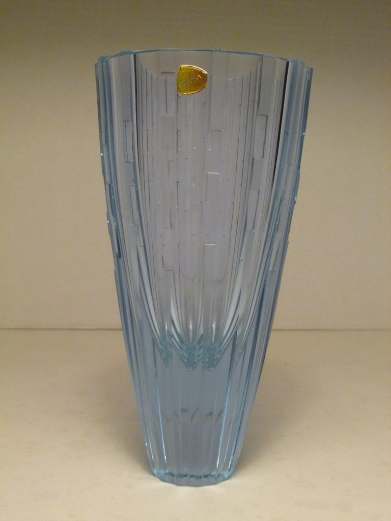 Bohemian Neodymiun Glass Vase for Zelezdroske Sklo Czechoslovakia