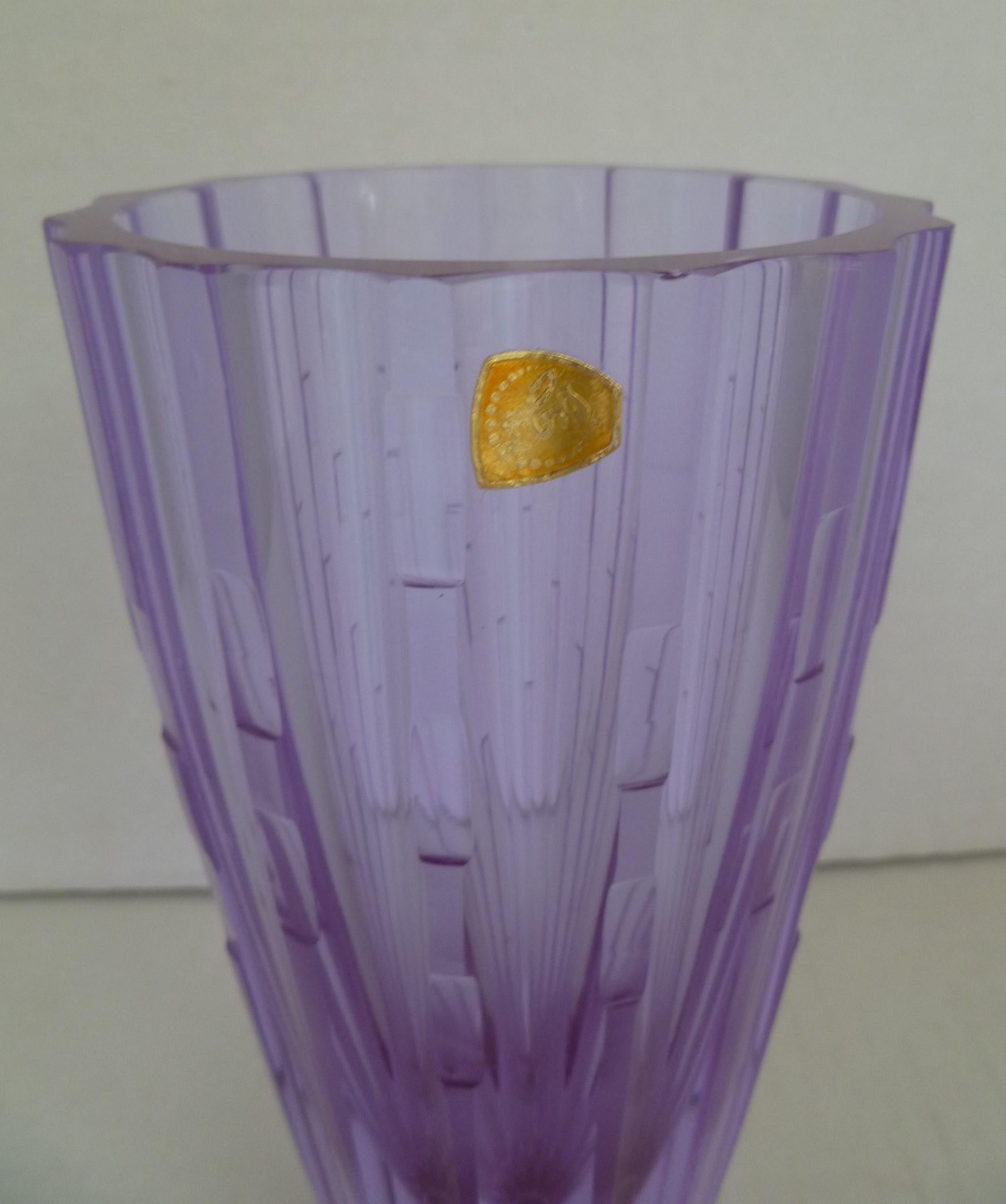 Bohemian Neodymiun Glass Vase for Zelezdroske Sklo Czechoslovakia, 1960s 2