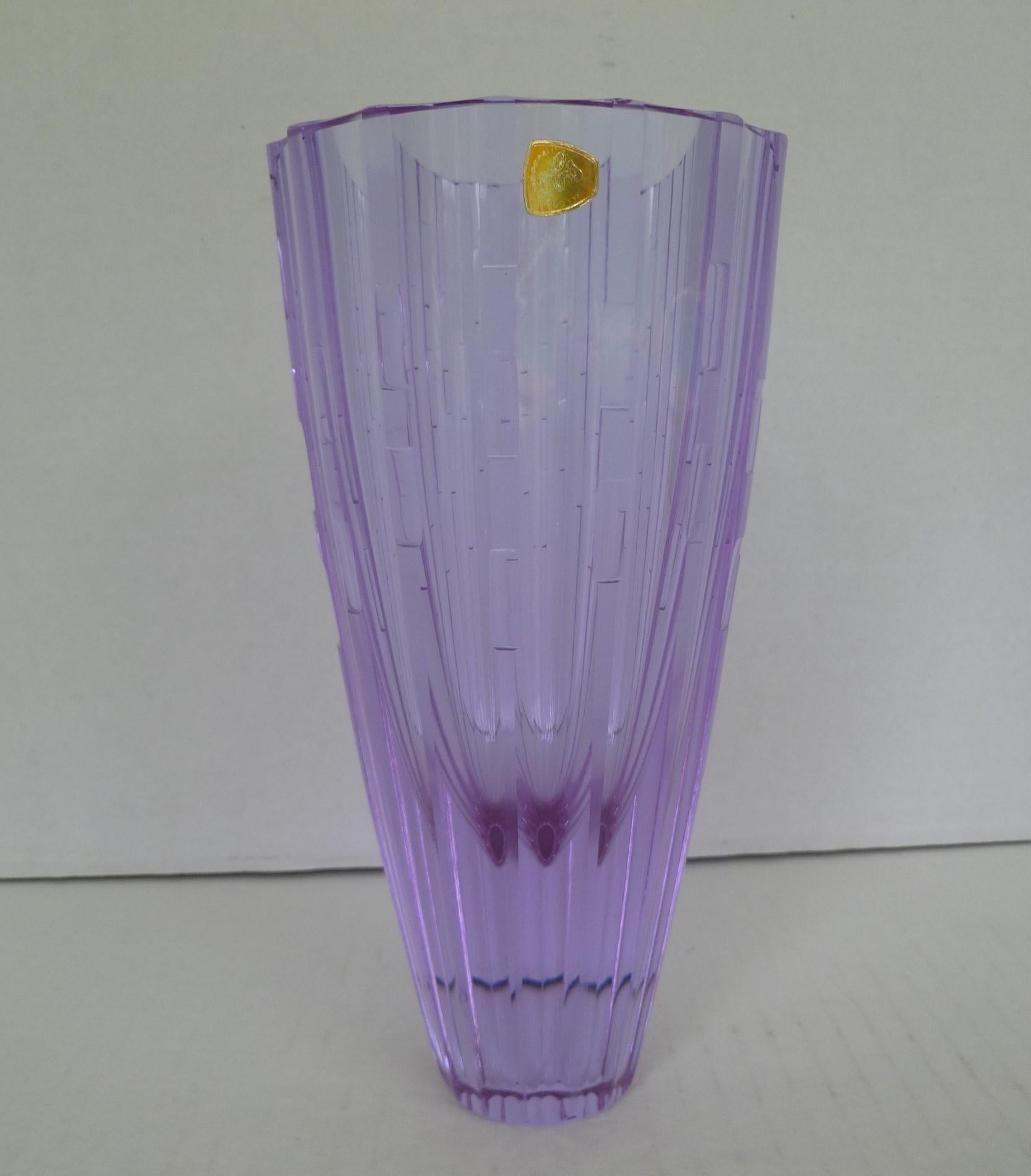 Bohemian Neodymiun Glass Vase for Zelezdroske Sklo Czechoslovakia, 1960s 3
