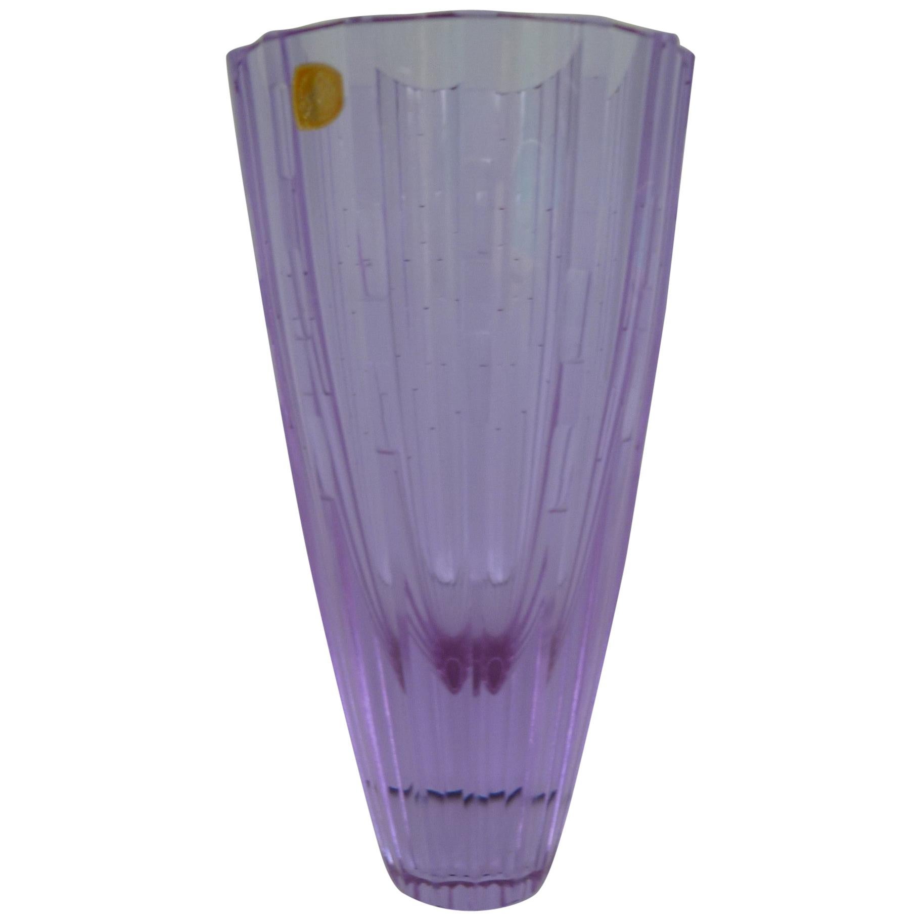 Bohemian Neodymiun Glass Vase for Zelezdroske Sklo Czechoslovakia, 1960s