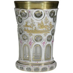 Bohemian Opal Overlaid Goblet Hunting Motive, 19th Century