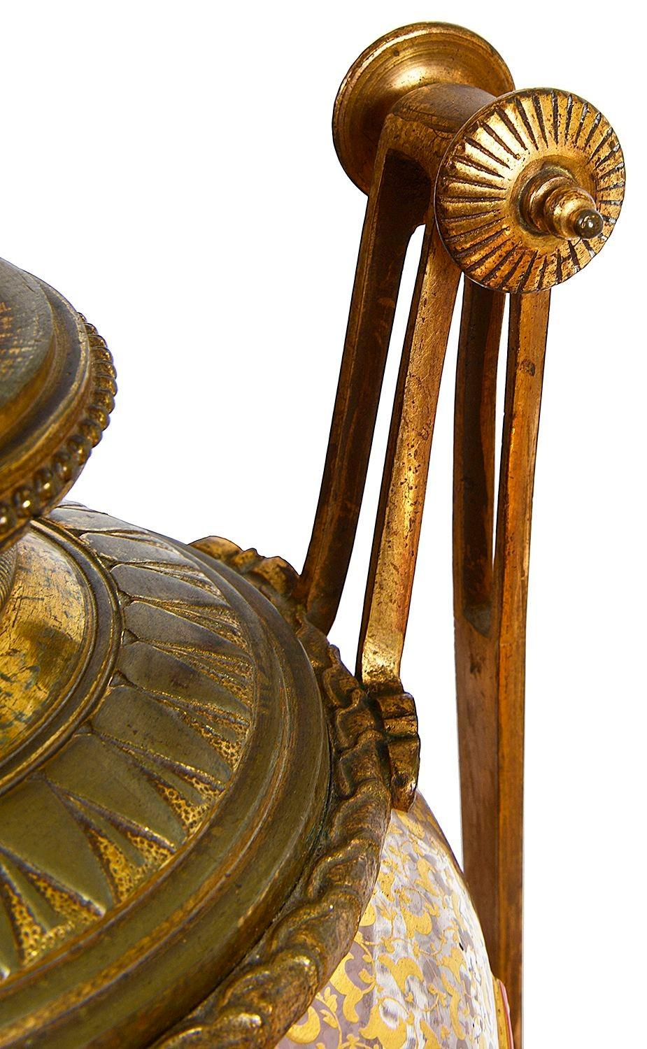 19th Century Bohemian overlay glass lamps, circa 1890. For Sale