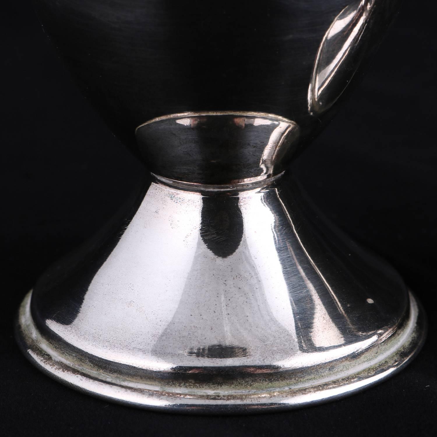 Bohemian Pair of Georg Jensen School Silver Plate Marriage Chalice Cups, P&J 10