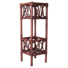 Bohemian Pedestal, High Bamboo Plant Stand, Italy, 1970s