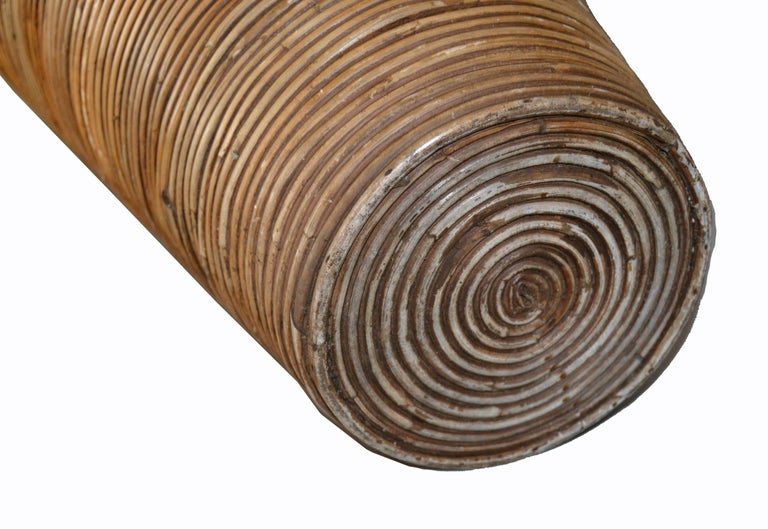 Bohemian Pencil Reed Bamboo Handcrafted Tall Cone Shape Floor Vase at