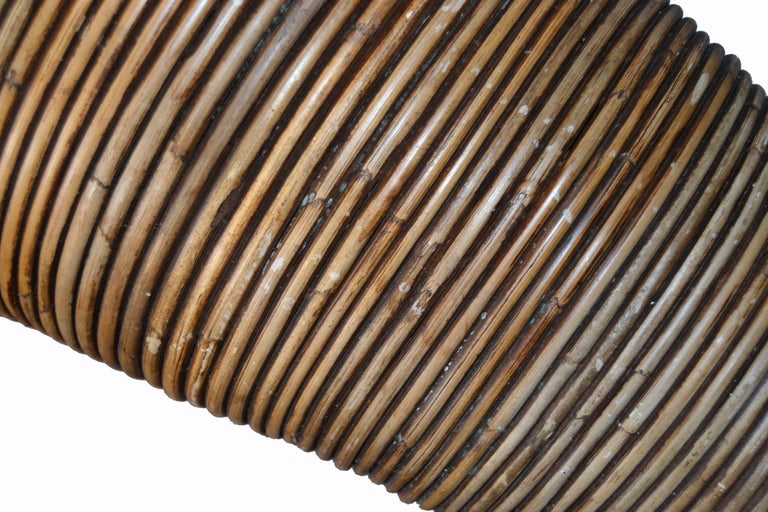 Bohemian Pencil Reed Bamboo Handcrafted Tall Cone Shape Floor Vase at