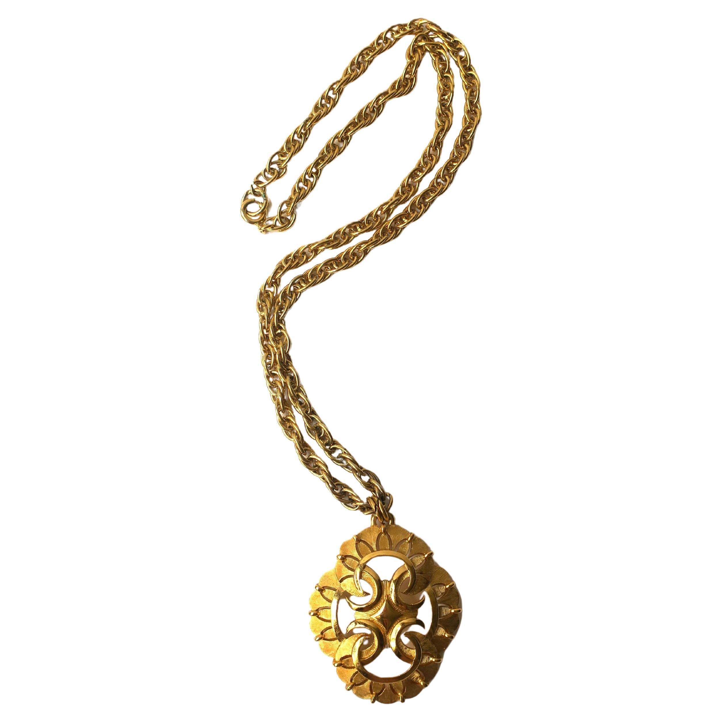 Bohemian Pendant Necklace Trifari For Sale