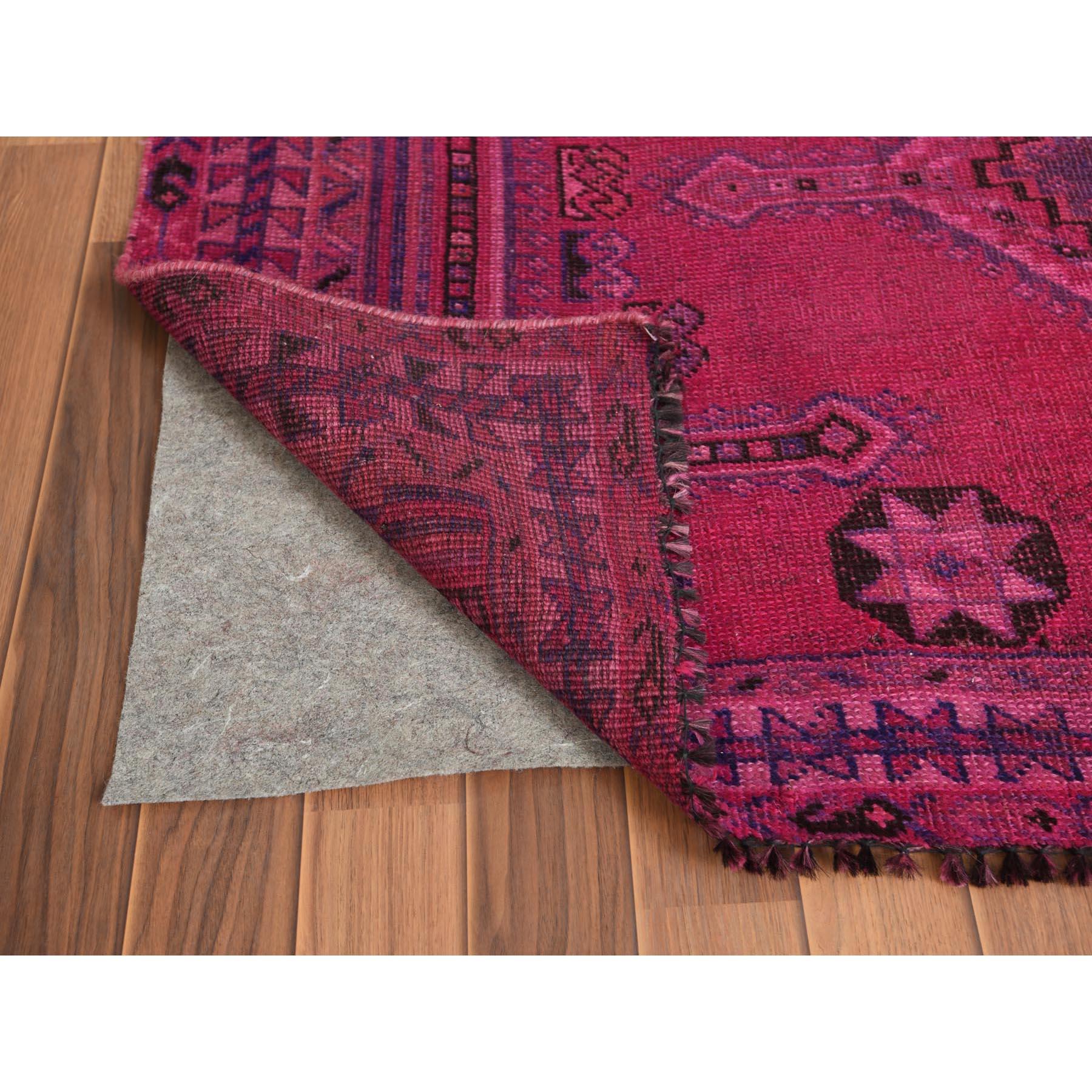 Medieval Bohemian Persian Qashqai Pink Handmade Vintage Distressed Natural Wool Rug