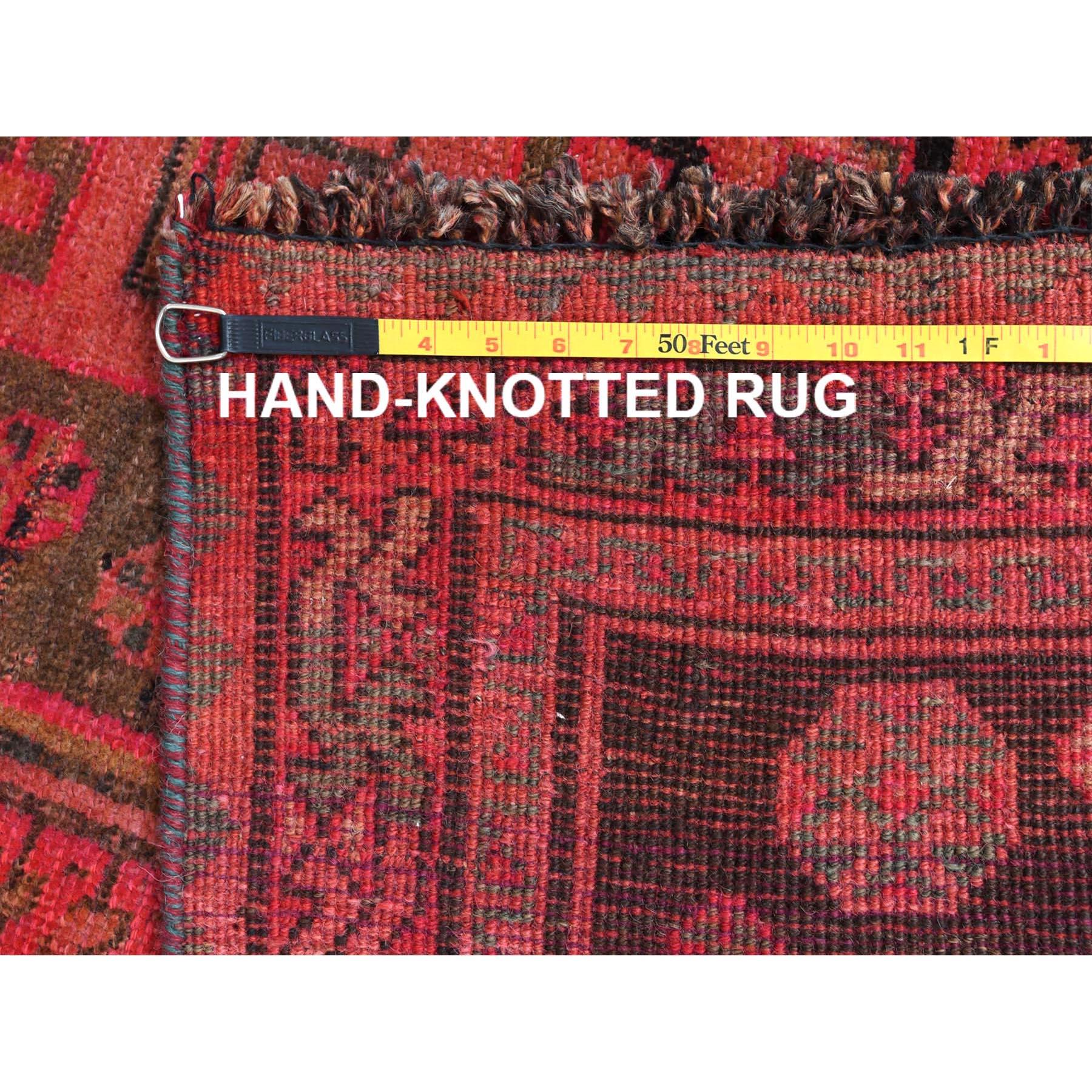Bohemian Persian Qashqai Vintage Worn Down Handmade Wool Gallery Size Runner Rug 1