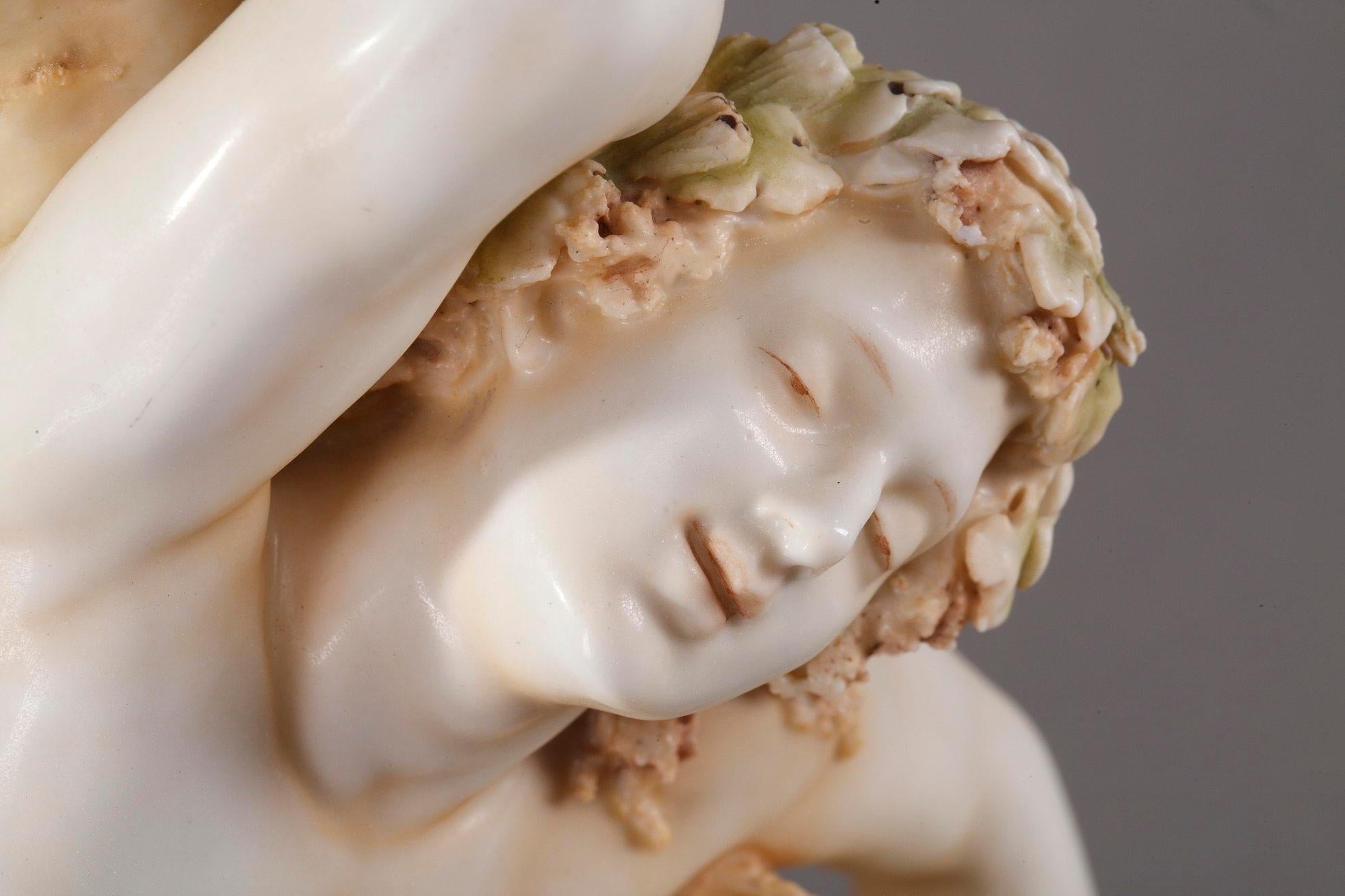 Bohemian Porcelain Sculpture Drunk Bacchus 11