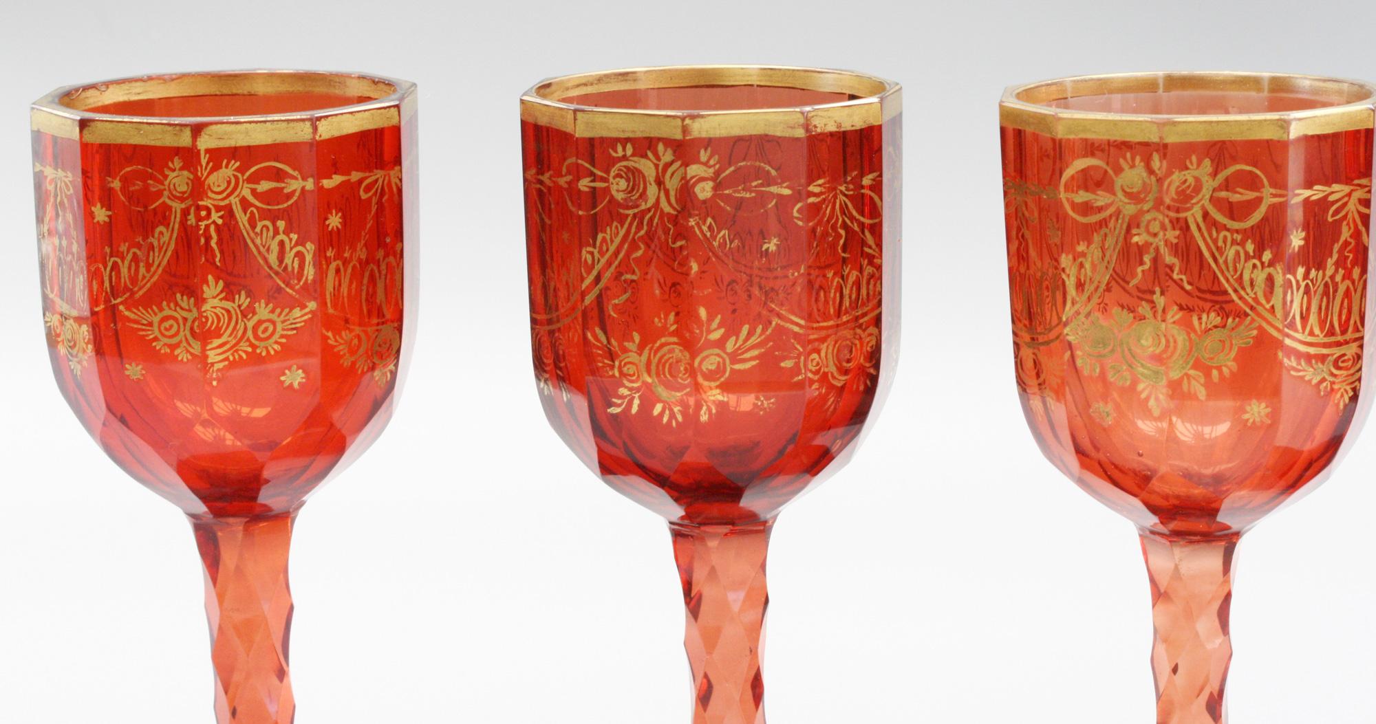 carnival glass wine glasses