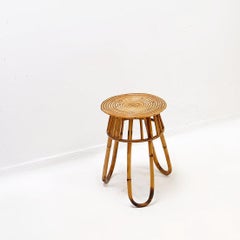 Bohemian Rattan & Bamboo Plant Stand or side table - 1960s