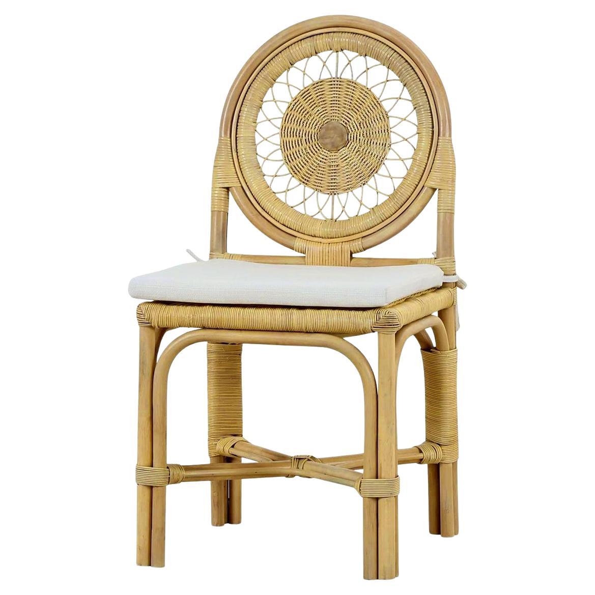 Chaise d'appoint en rotin de Bohème