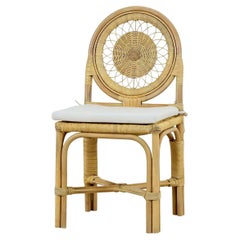 Sedia laterale in rattan bohémien