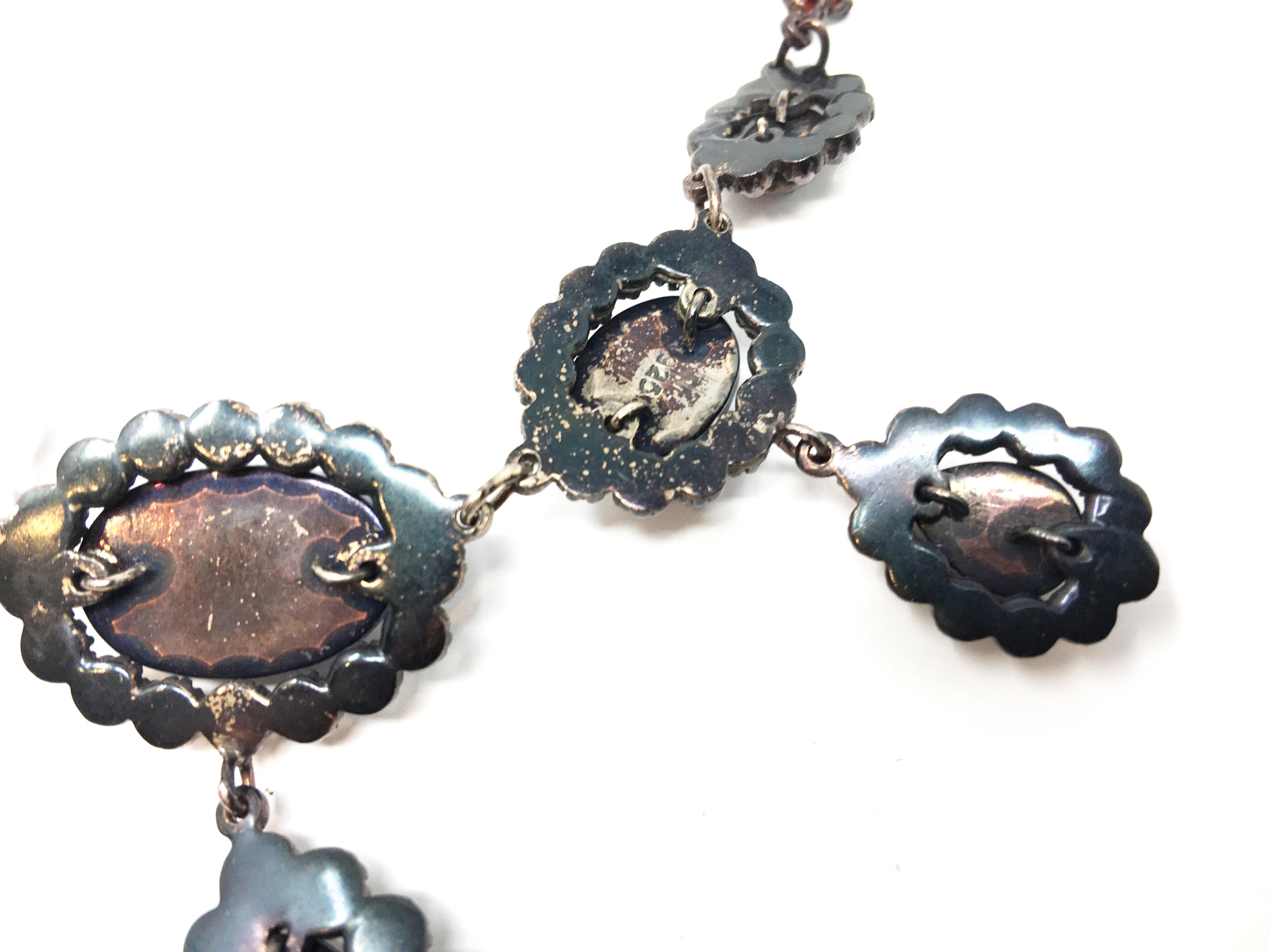 vintage garnet necklace gold