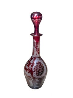 Bohemian Red Glass Small Decanter