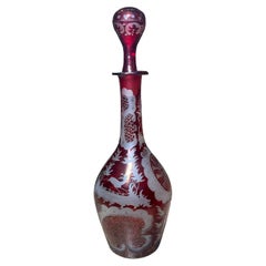 Decanter piccolo in vetro rosso di Boemia