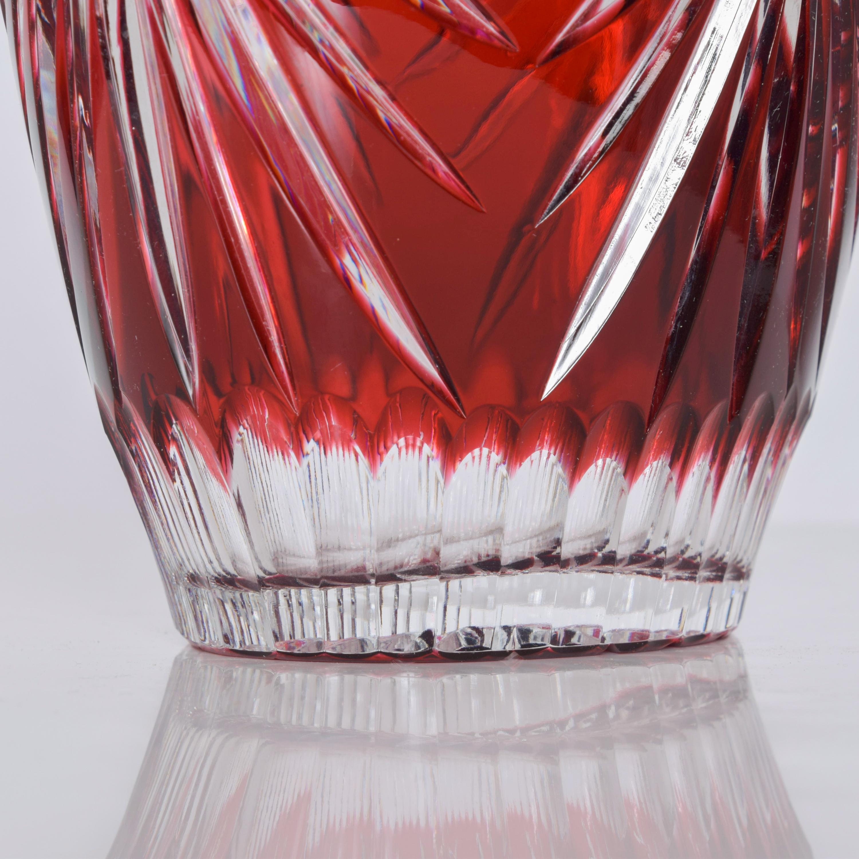 ruby crystal vase