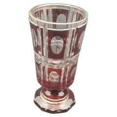 Antique Bohemian Ruby Glass Goblet