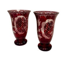 Bohemian Ruby Red Vases