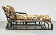 Bohemian Ficks Reed Style Sculptural Bamboo Chaise Lounge Chair Circa 1960