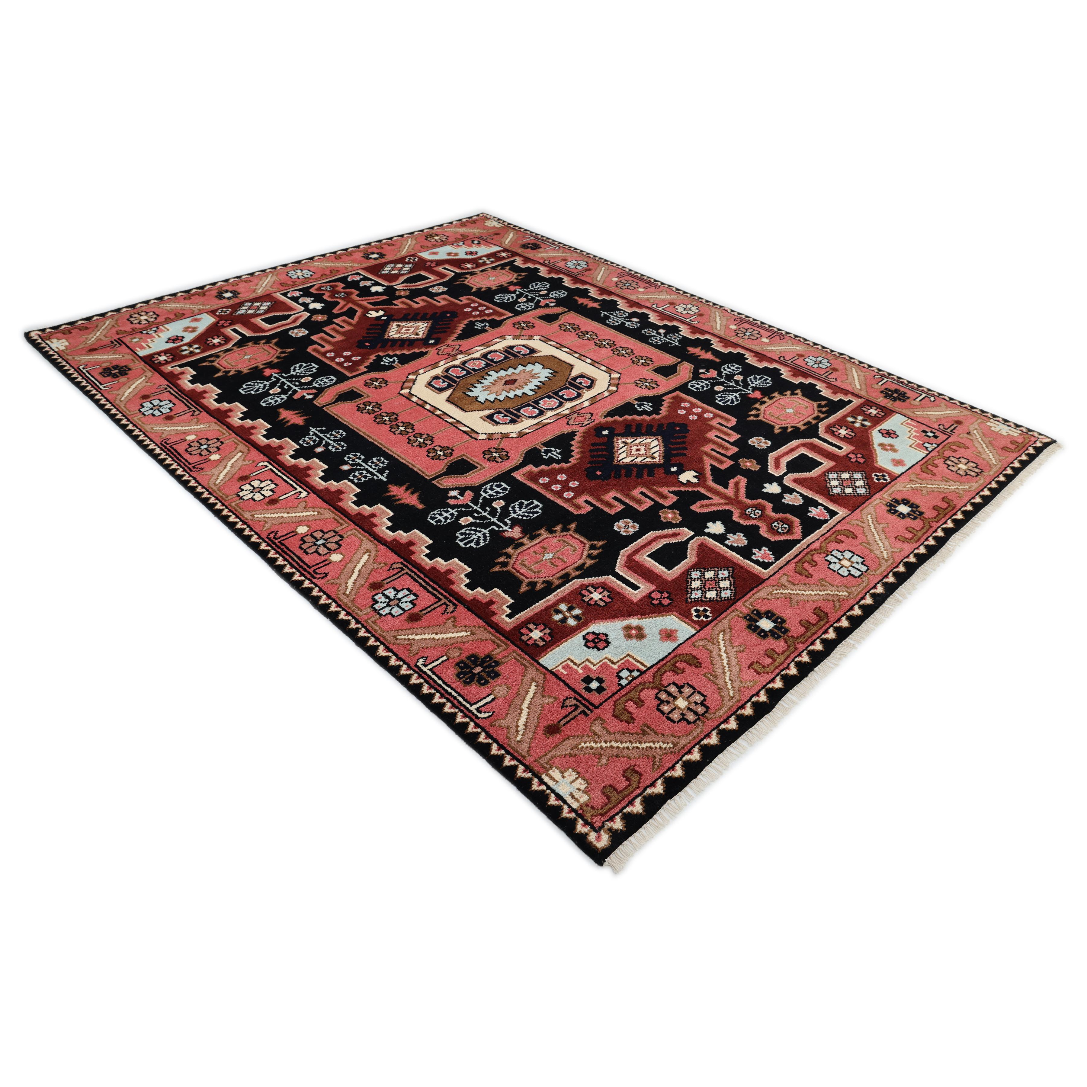 Tapis Bohème Sud-Ouest Noir Hand Made 9' 0