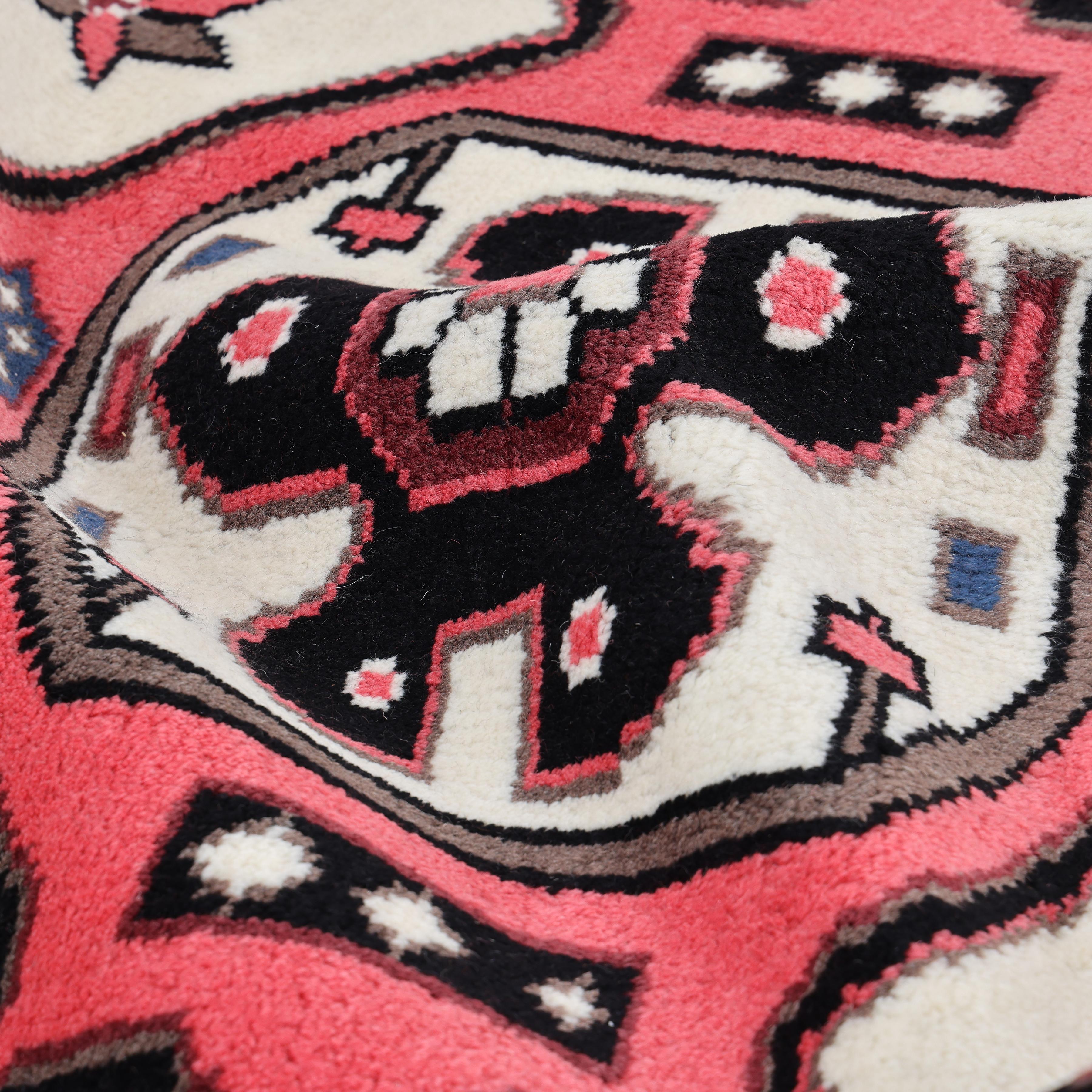 Tappeto per l'area Bohemian Southwestern Hand Made Avorio 3' 0