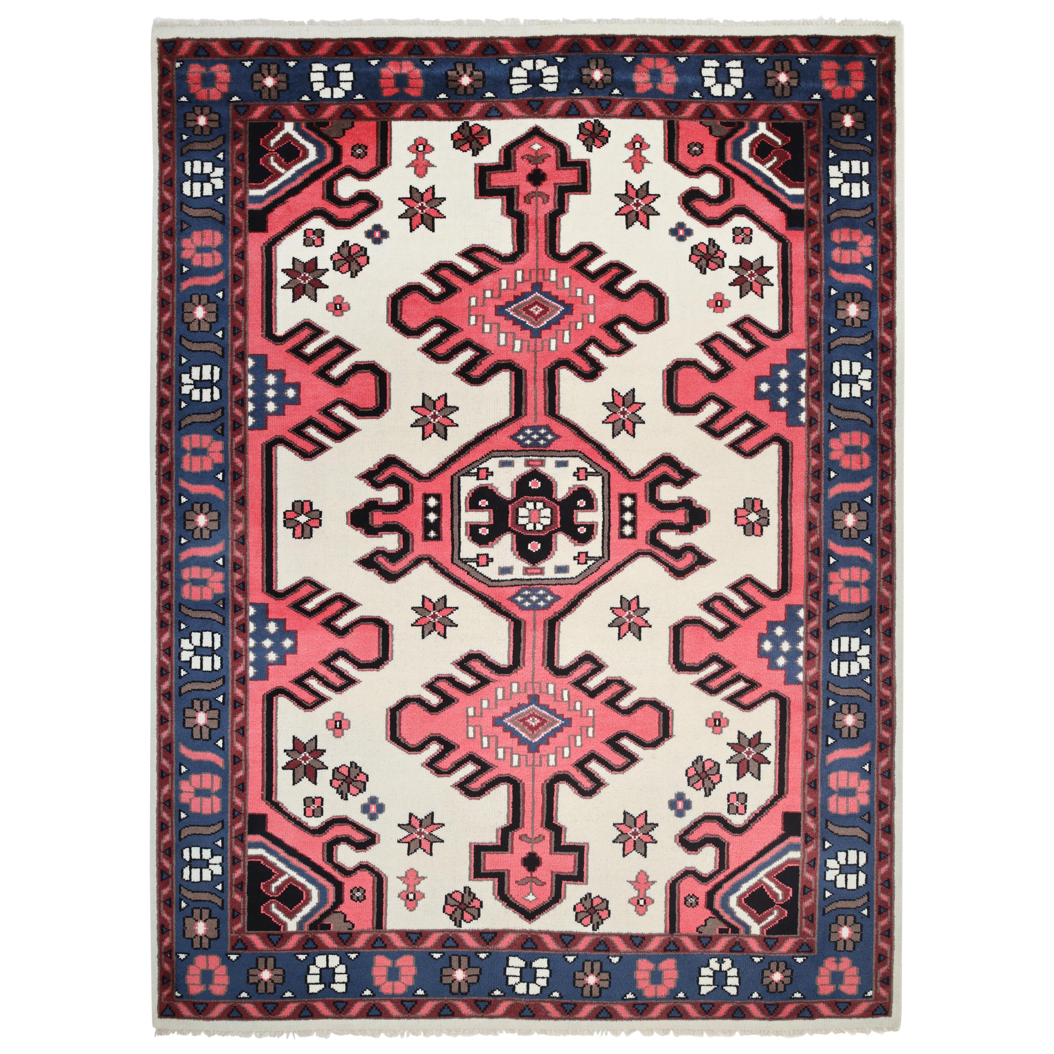 Tappeto per l'area Bohemian Southwestern Hand Made Avorio 3' 0" x 5' 0"