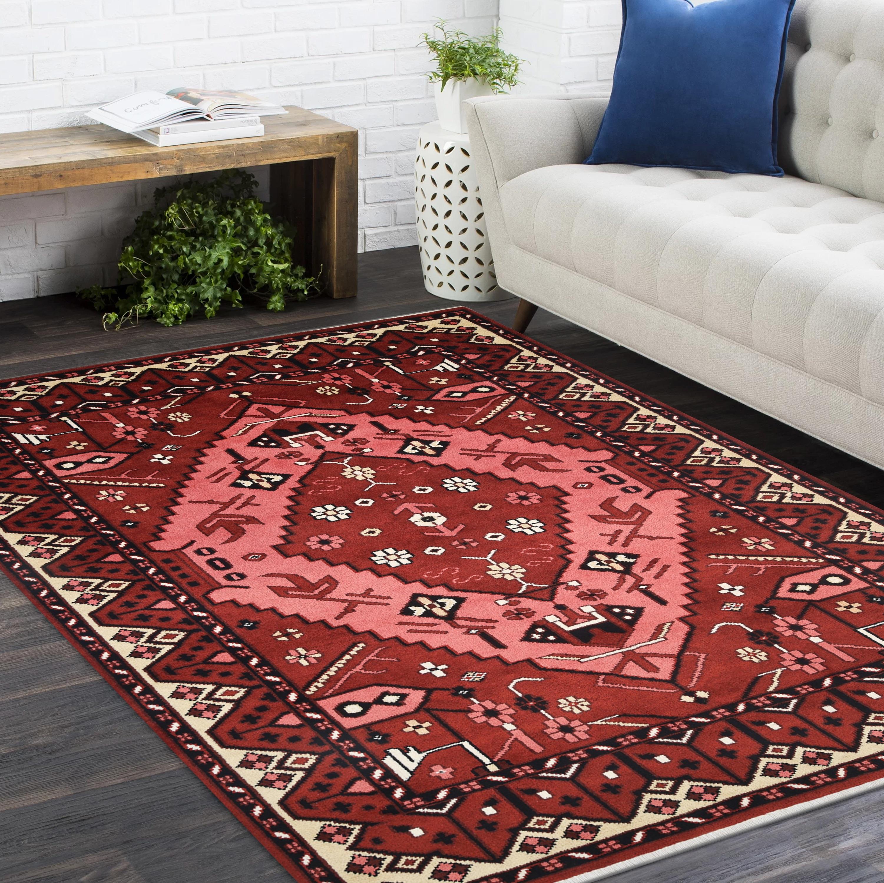 Tappeto per l'area rossa Bohemian Southwestern Hand Made 3' 0