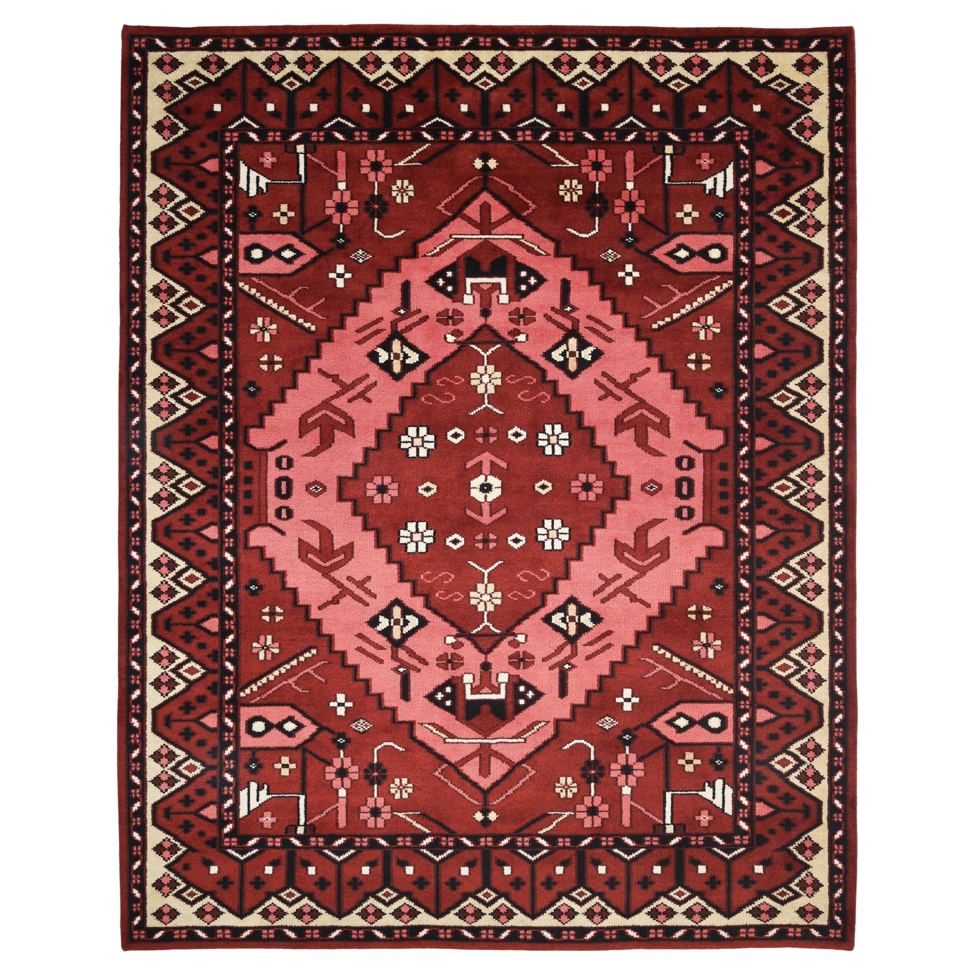 Bohemian Southwestern Hand Made Red Area Rug 9' 0" x 12' 0"