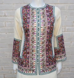 Bohemian Style Embroidered Wool Dress, 1960's
