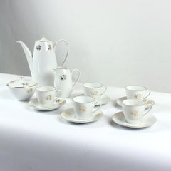 Bohemian Tea Set in Porcelain & Gold, Czechoslovakia 1950s