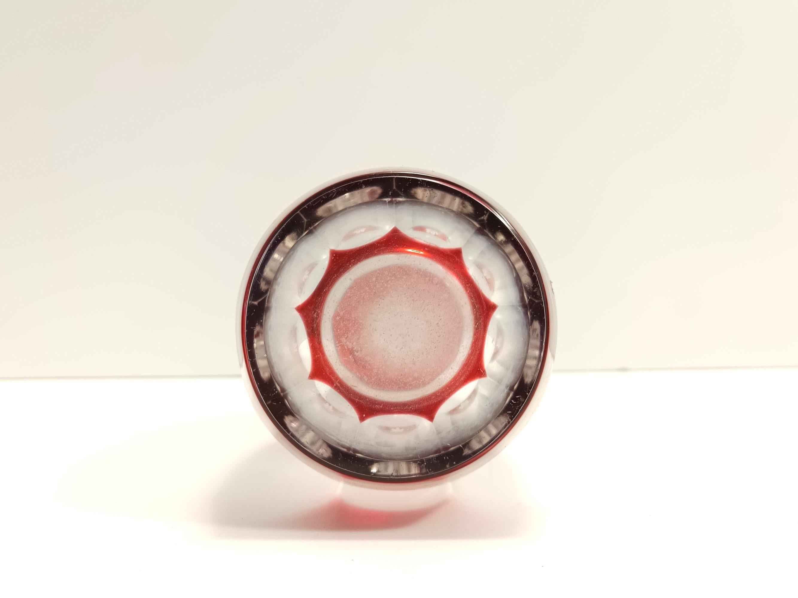 Carafe bohème en cristal rouge et transparent de Dresde Crystal, Italie en vente 4