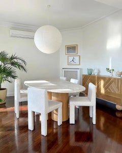 Bohemian Travertine Dining Table- Boho Marble Table