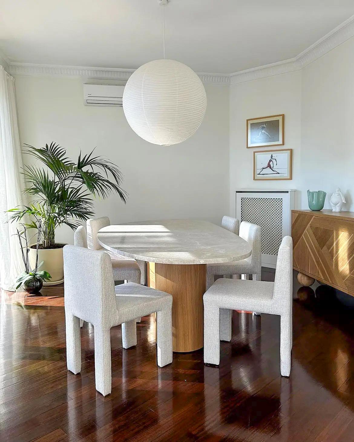 Turkish Bohemian Travertine Dining Table- Boho Marble Table For Sale
