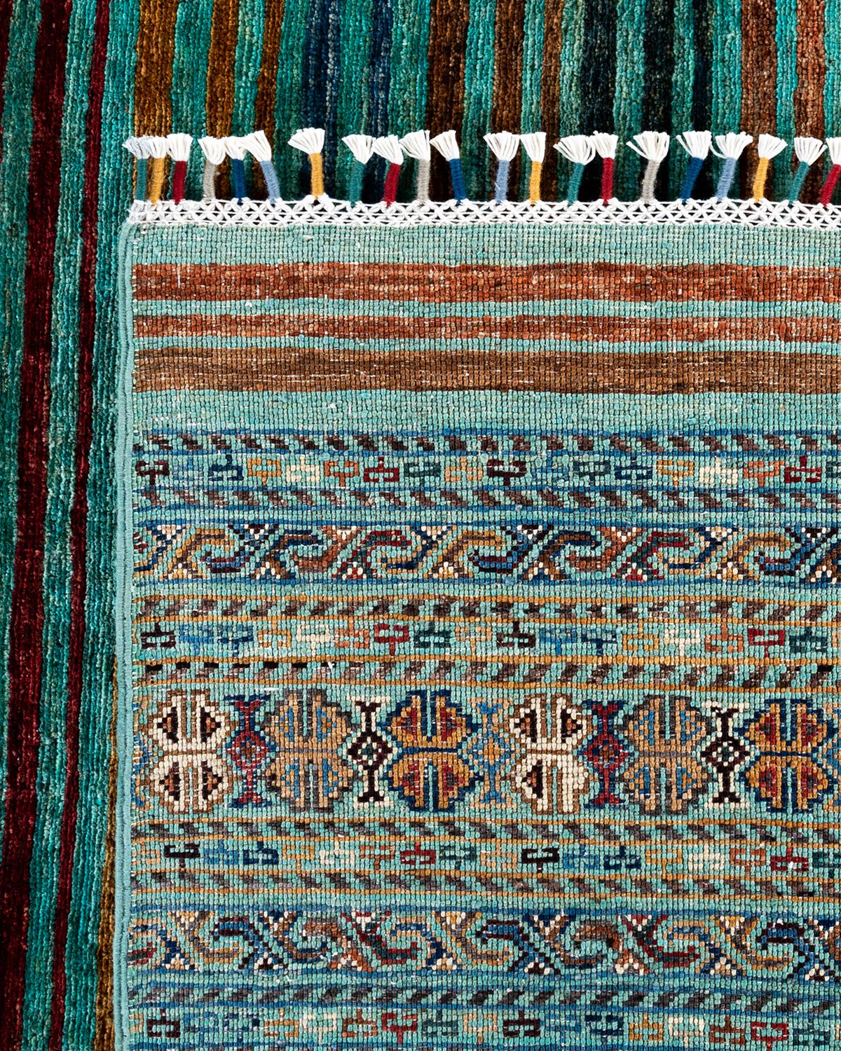 Tapis de table Bohème Tribal en laine nouée à la main 8' 8
