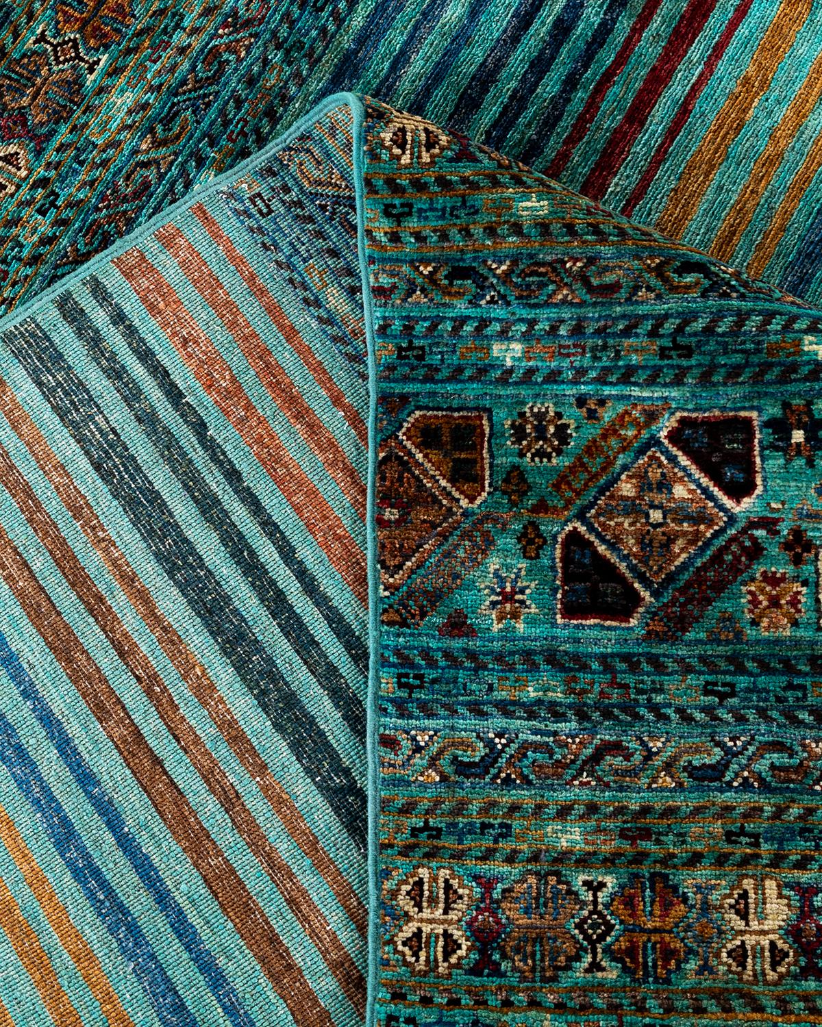 XXIe siècle et contemporain Tapis de table Bohème Tribal en laine nouée à la main 8' 8