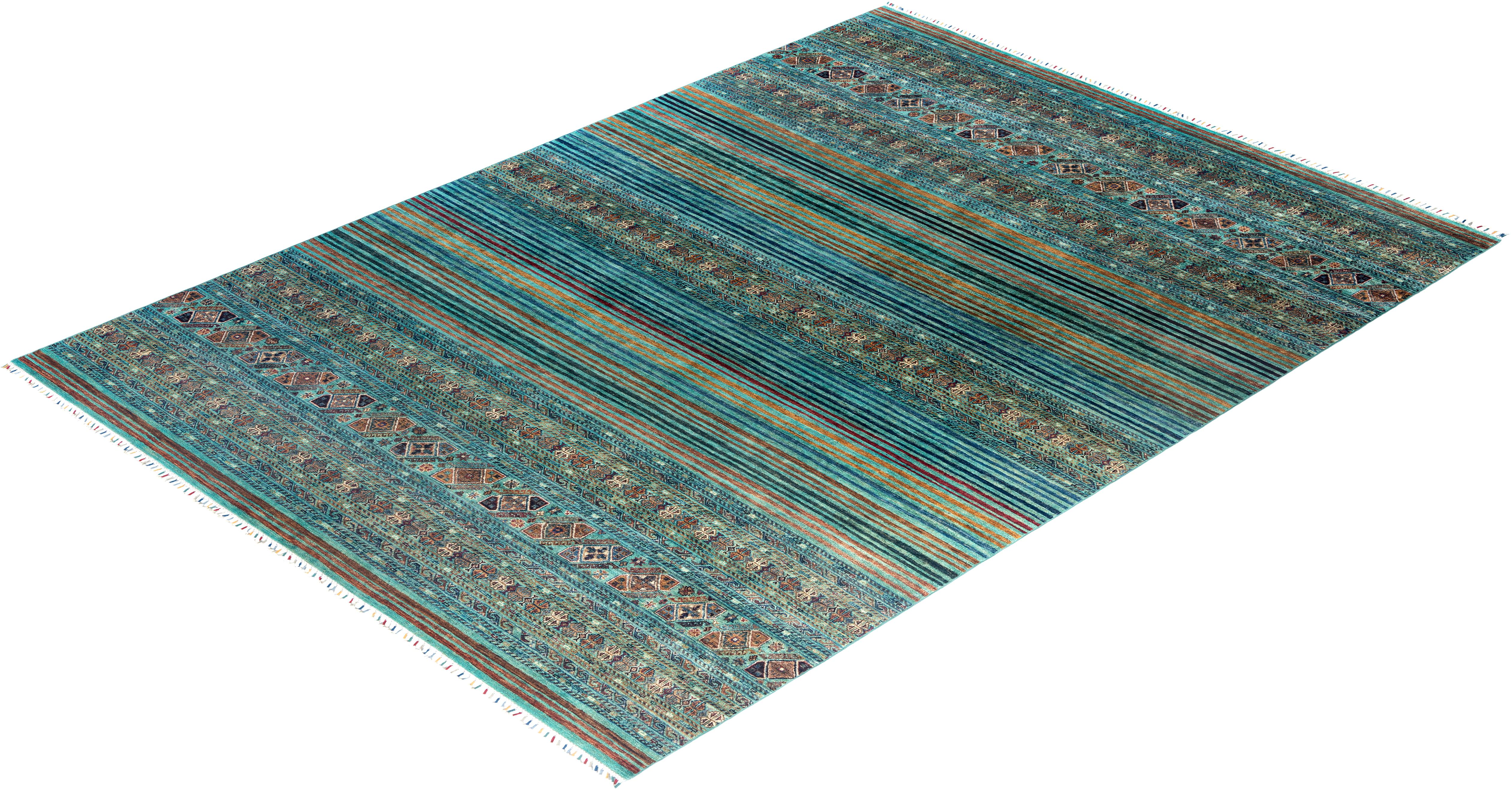 Tapis de table Bohème Tribal en laine nouée à la main 8' 8