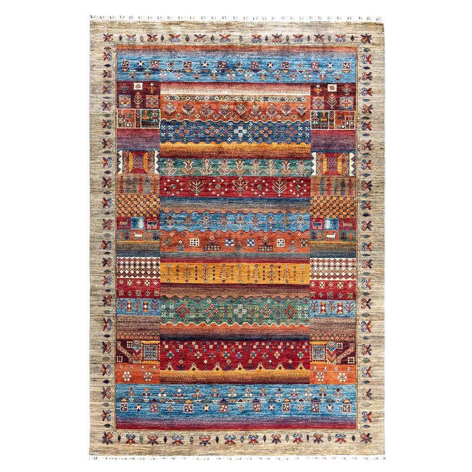 Bohemian Tribal Hand Knotted Wool Red Area Rug 5' 0