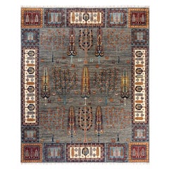 Tapis de sol Bohème Tribal en laine nouée à la main Brown 8' 2" x 9' 9"