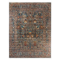 Bohemian Tribal Hand Knotted Wool Brown Area Rug 9
 1" x 11
 10"