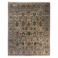 Tapis de laine gris de Bohème noué à la main 8' 3" x 10' 0"