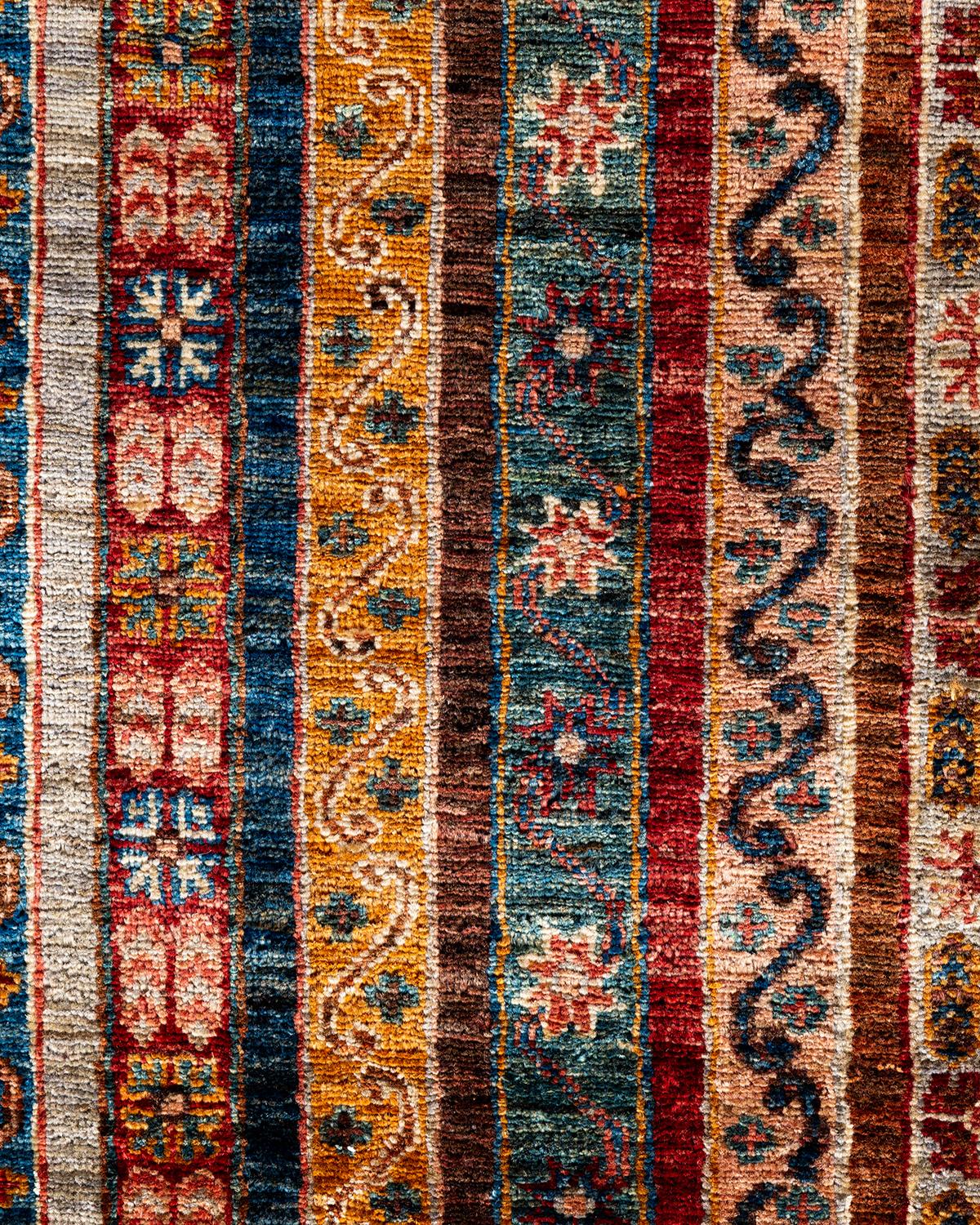 Pakistanais Tapis de laine gris de Bohème noué à la main 8' 3