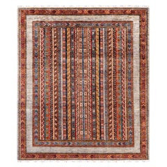 Bohemian Tribal Hand Knotted Wool Gray Area Rug 8' 3" x 9' 6"