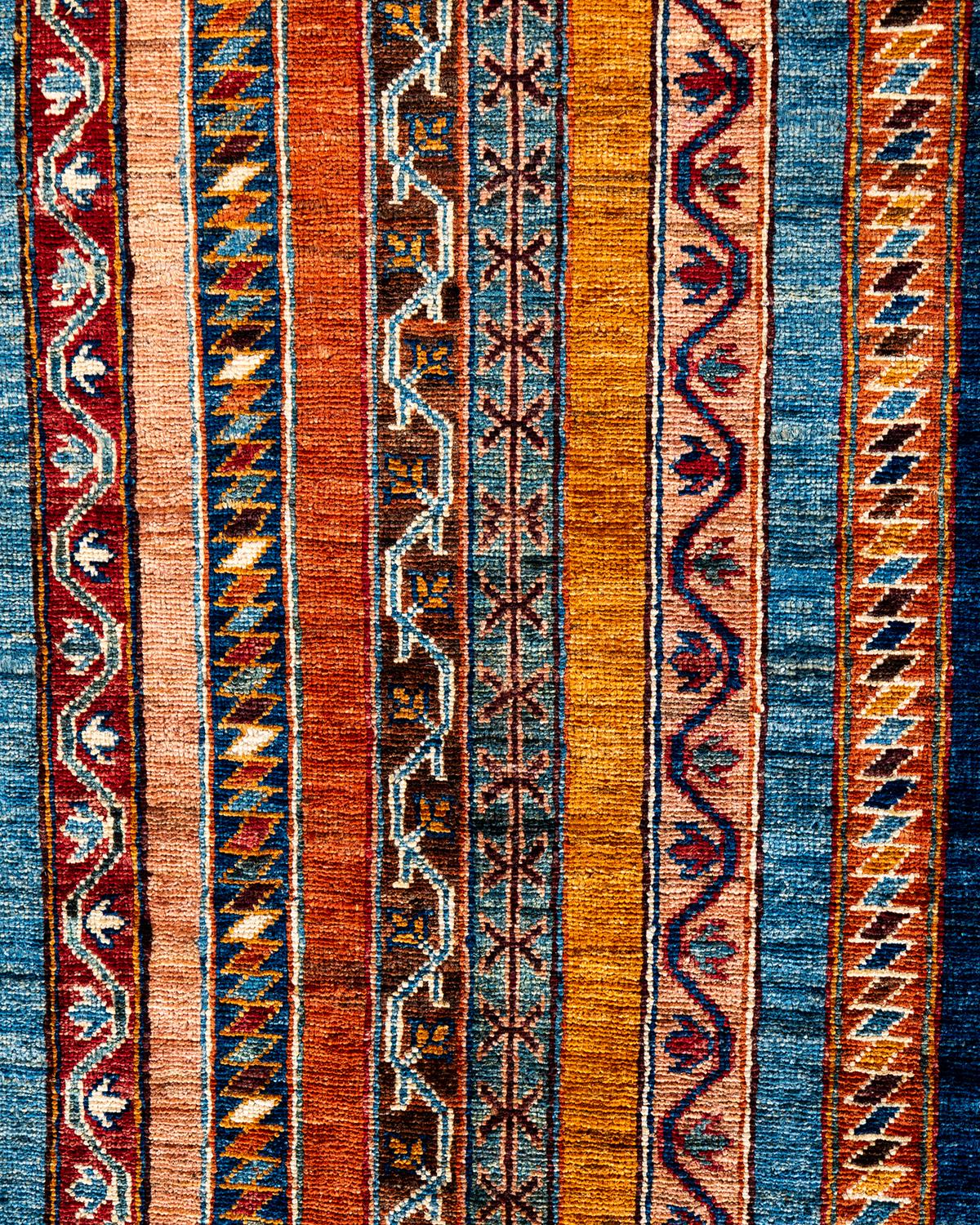 Pakistani Bohemian Tribal Hand Knotted Wool Light Blue Area Rug 8' 4