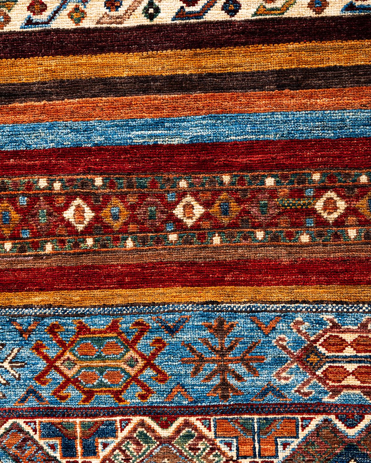 Pakistanais Tapis de laine rouge de Bohème noué à la main 8' 0